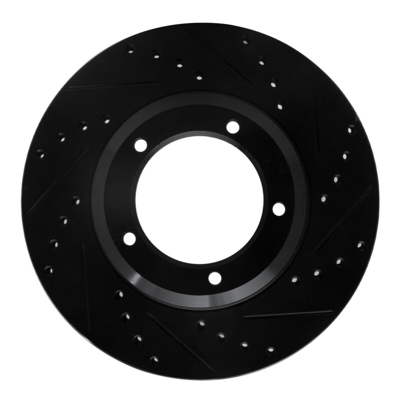 Land Rover Defender Brake Rotor (1) - Front Right - R1 Concepts - Drilled & Slotted - Black - `90-`16 Land Rover Defender Brake Rotor (1) - Front Right - R1 Concepts - Drilled & Slotted - Black - `90-`16
